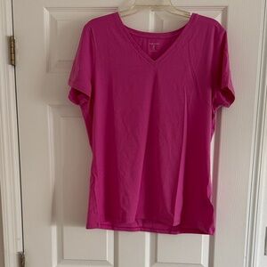 Women's Pink V-Neck Top